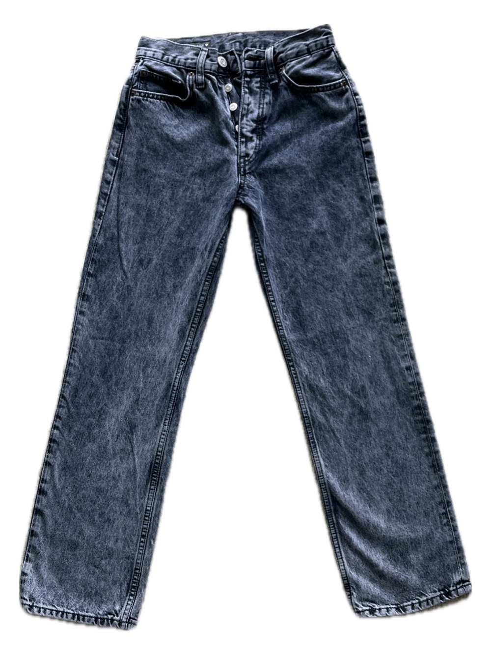 Zara Washed Black Straight-Leg Women's Jeans